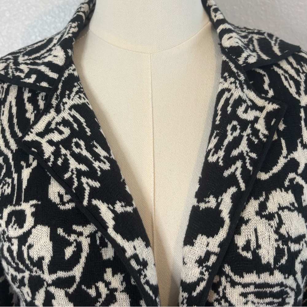 Anthropologie Ett:Twa Reversible Artisan Knit Floral Sweater Blazer Cardigan XS - Picture 5 of 14
